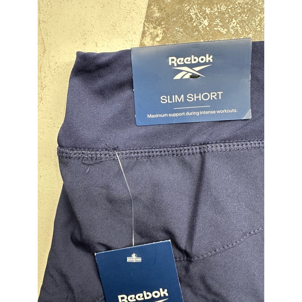 Reebok Shorts Womens XL Navy Blue Slim Short High Rise Mesh Athletic Runing NEW - Picture 5 of 8